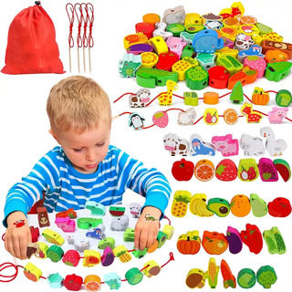 Juguetes Montessori Niños Juguete De Enhebrar Cuentas Juguetes Montessori Niños Juguete De Enhebrar Cuentas