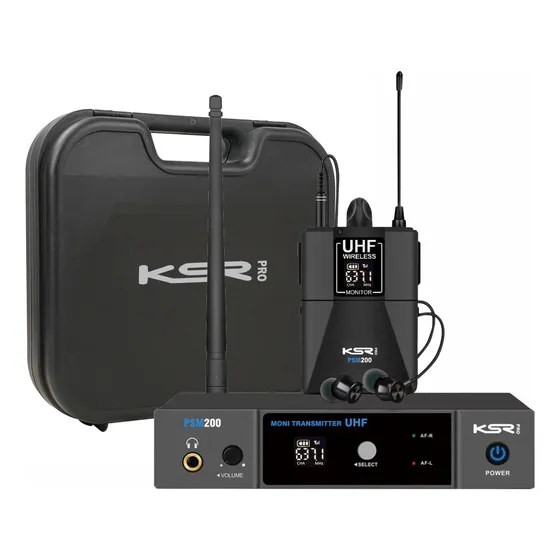 Monitor De Palco Sem Fio Fone Ponto Retorno Ksr Pro Psm200 Cor Preto 127/220v