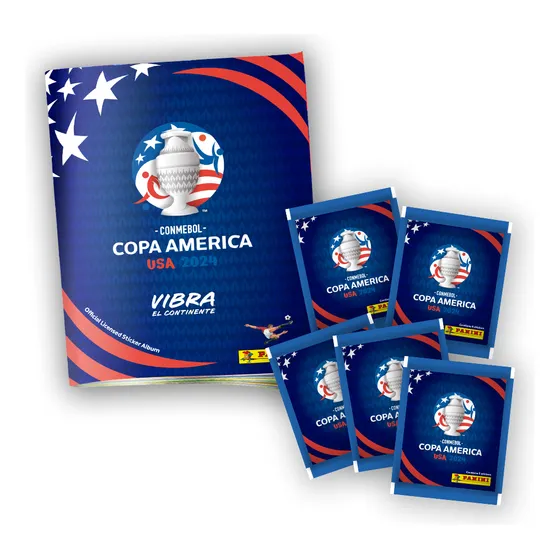 Panini Pack Álbum Tapa Blanda + 25 Sobres - Copa America Azul