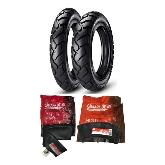 Par Pneu E Camaras Bros Crosser 110/90-17 E 90/90-19 Bunker