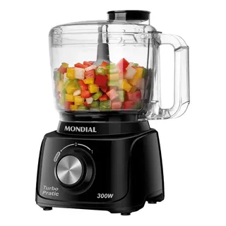 Mini Processador De Alimentos Turbo Mp-16 300w Mondial Preto Preto 127v