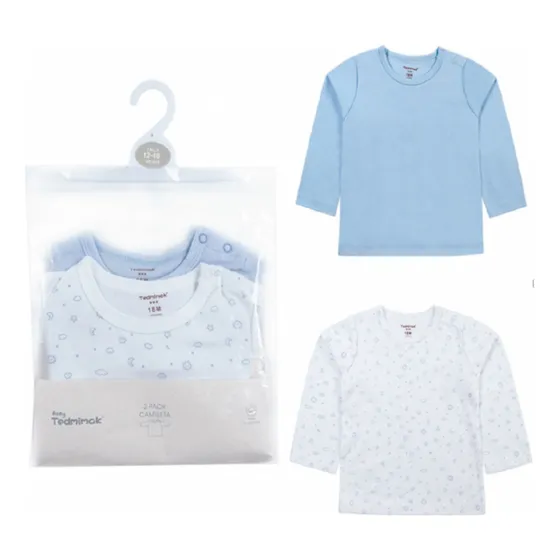 Set De 2 Camisetas De Algodón Manga Larga Tedmimak