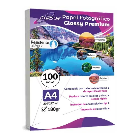 Papel Fotográfico A4 180 Gramos Pack 100 Hojas