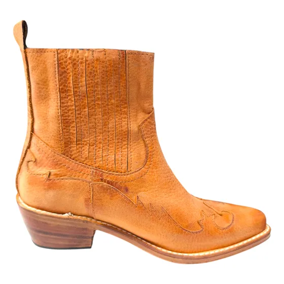 Bota Mujer Cuero Texana Artesanal Aleshandra