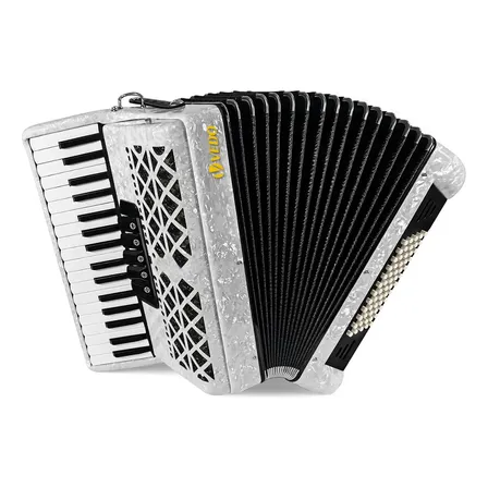 Acordeon Vedo Madeira 34 Teclas 60 Baixos Com Alça E Estojo Branco