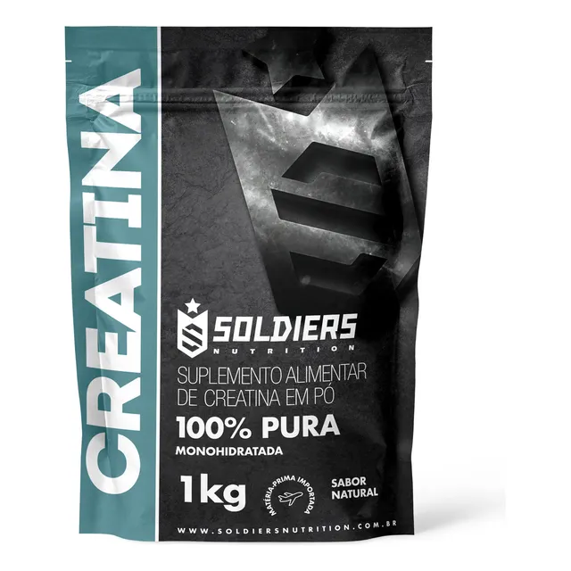 Creatina Monohidratada 1kg Soldiers Nutrition 100% Pura Importada Alta Performance Músculo Treino
