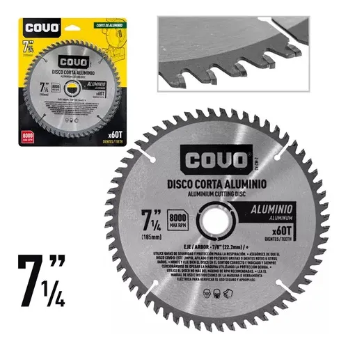 Disco Para Cortar Aluminio 7 1/4 Pulgadas 60 Dientes Tienda