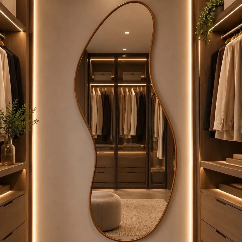 Espelho Orgânico Grande 100x50 Moldura Premium Corpo Inteiro Para Hall Entrada Sala Quarto Banheiro Closet Vidro Cristal Lapidado Alta Qualidade Caramelo Espelho Orgânico Grande 100x50 Moldura Premium Corpo Inteiro Para Hall Entrada Sala Quarto Banheiro Closet Vidro Cristal Lapidado Alta Qualidade Caramelo