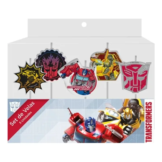 Vela Transformers Para Cumpleaños 5 Unidades