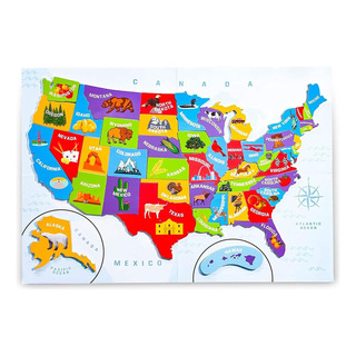 Ee. Uu. Puzzle Mapa De Estados Unidos Con 44 Piezas Magnétic Ee. Uu. Puzzle Mapa De Estados Unidos Con 44 Piezas Magnétic