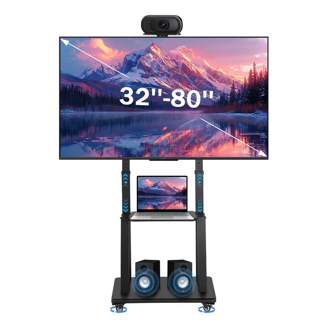 Soportes Para Tv/monitor 32-80'' Altura Ajustable Con Ruedas