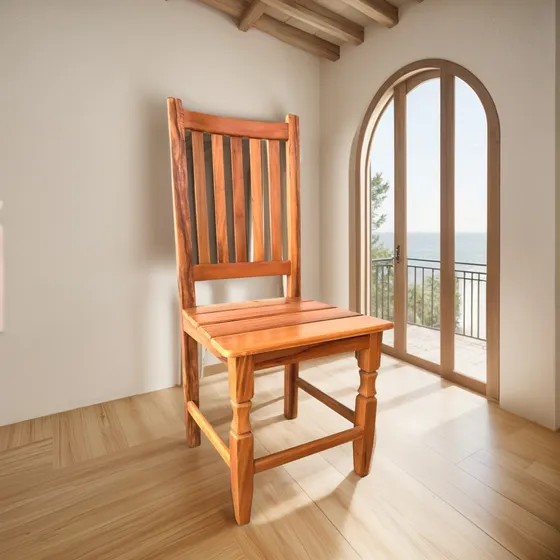 Cadeira De Jantar Artesanal Em Madeira De Demolição Rústica