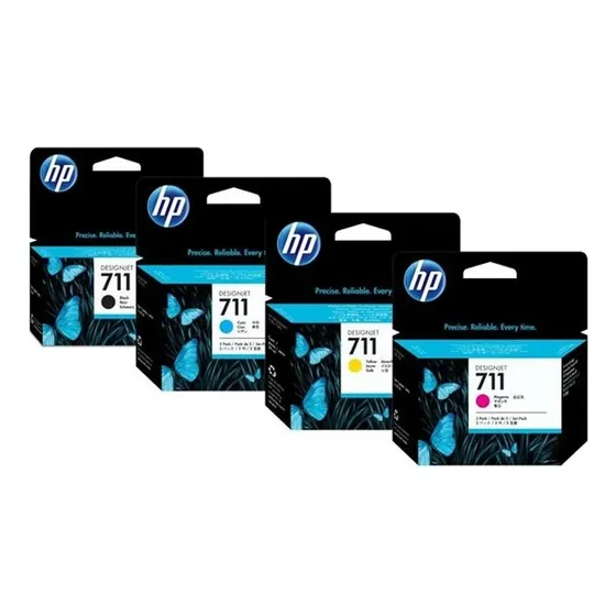 Kit Cartuchos 4 Cores Hp 711 P/ T120 T520 24-t520 36