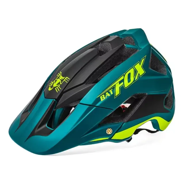 Casco Batfox Ultraligero Fox Moto, Bici,  Verde Con Negro