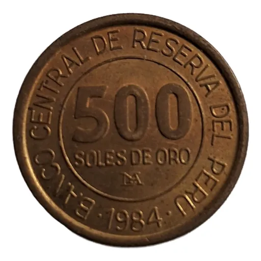 Moneda 500 Soles  De Oro 1984-85 Perú