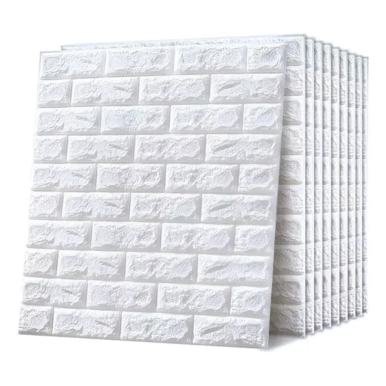 Pack X 10 Placas Revestimiento Pared Adhesivo Piedra Blanco | Cuotas sin interés