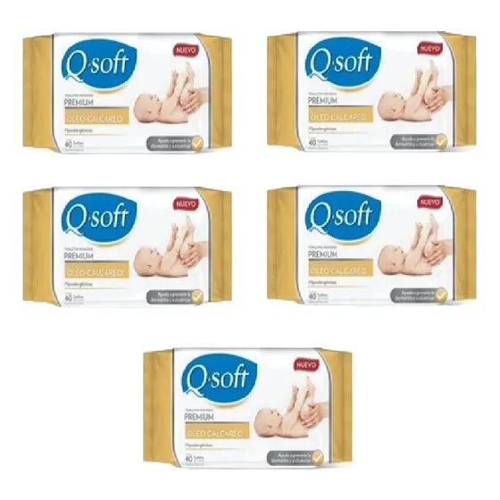 200 Toallitas Húmedas Q-soft Premium Oleo Calcáreo