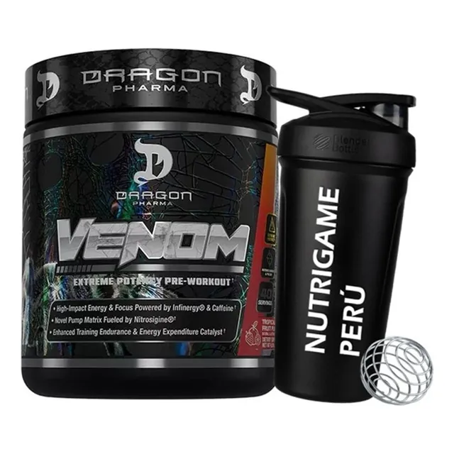 Venom 40 Servicios Pre Entreno Dragon Pharma + Shaker