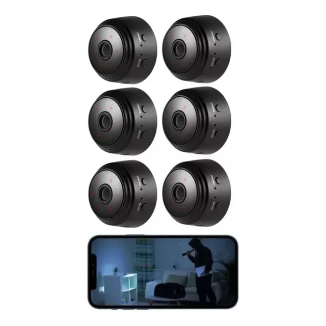 Kit 6 Mini Camera Espia Hd 1080 Wifi Bateria Interna Sem Fio