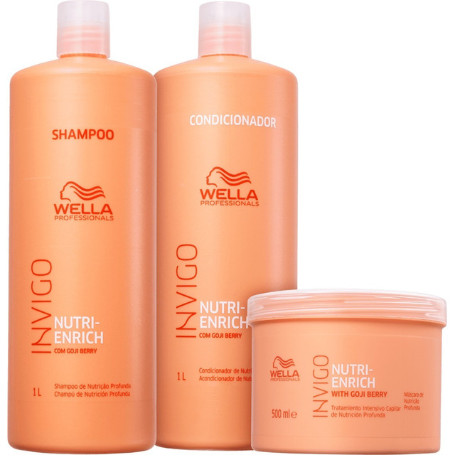 Wella Nutri-enrich Shampoo Condicionador De 1l Mask 500ml Wella Nutri-enrich Shampoo Condicionador De 1l Mask 500ml
