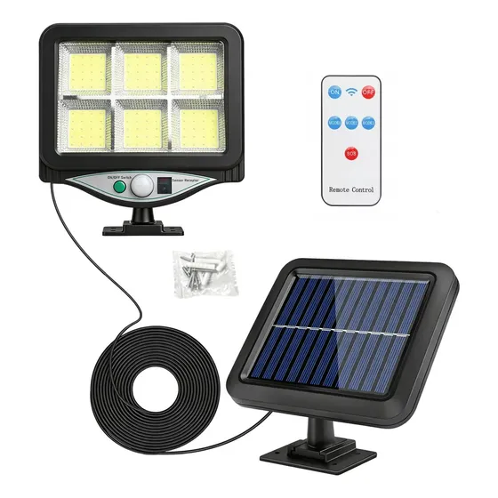 Luminária Refletor Solar Sensor Lançamento Com Controle