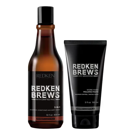 Shampoo 3 En 1 + Cera Fijadora Molding Paste Redken Brews