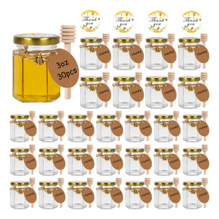 Mini Tarro De Miel De Vidrio Dhsbtls, Paquete De 30 Unidades Mini Tarro De Miel De Vidrio Dhsbtls, Paquete De 30 Unidades