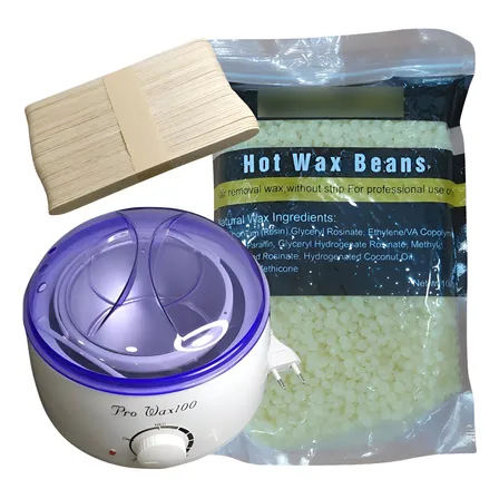 Kit Depilación Con Olla + 1 Kg Cera Elástica + 50 Paletas