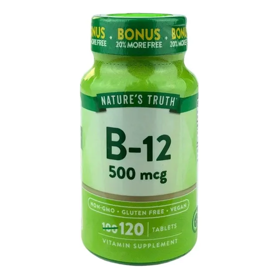 Vitamina B12 500mcg Natures Truth Premium X120 Tab = 4 Meses