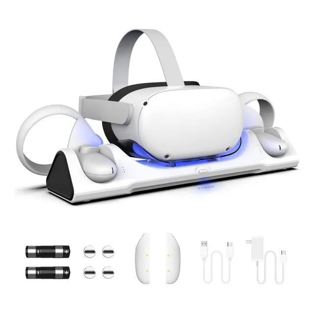 Estación De Carga Vr Quest + 2 Baterías Recargables