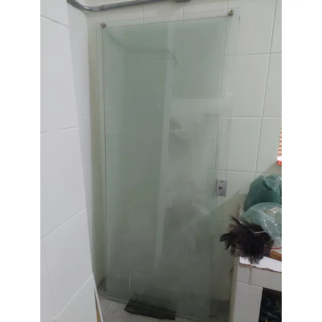 Porta Vidro De Correr 95cm X 210cm + Duas Folhas Fixas
