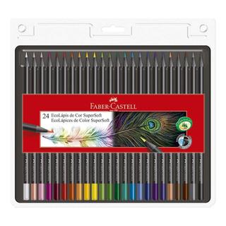 Lápis De Cor Supersoft Ecolápis Faber Castell Com 24 Cores Lápis De Cor Supersoft Ecolápis Faber Castell Com 24 Cores