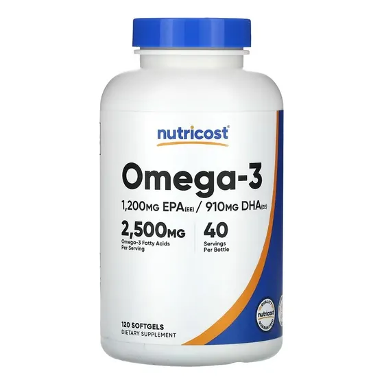 Nutricost Omega 3, Epa 1200 Mg Dha 910 Mg 120 Sgels Sabor Sin Sabor