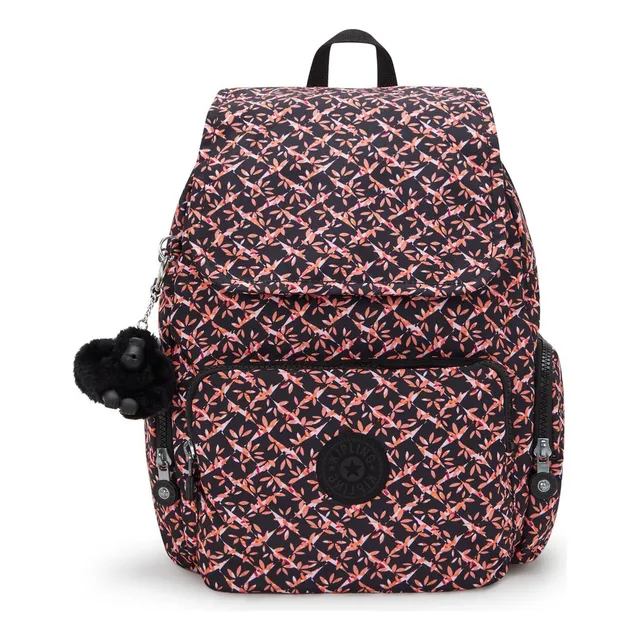 Kipling Mochila City Zip Tamaño Chica 100% Color Dancing Bouquet Diseño De La Tela Estampada