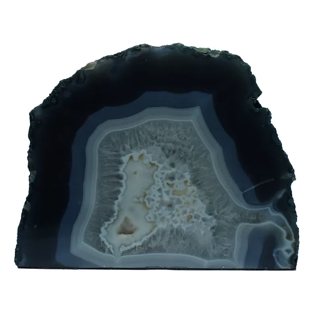 Pedra Natural De Geodo De Agata Azul  Cristais 19cm 2817kg