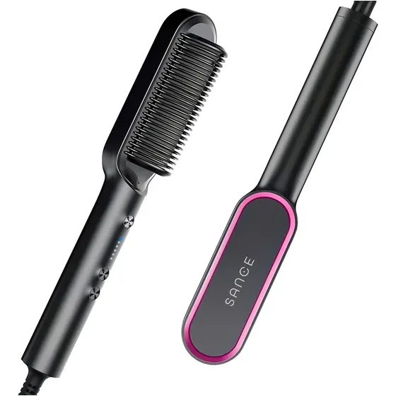 Cepillo Alisador Electrico Plancha Pelo Sance Profesional Color Negro\u002FRosado | Cuotas sin interés