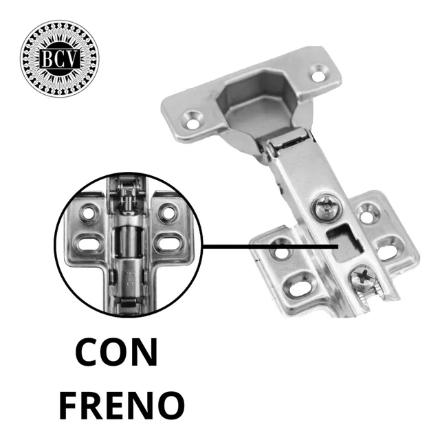 Bisagra Recta Cazoleta 35cm Con Freno Por Par Y Tornillos
