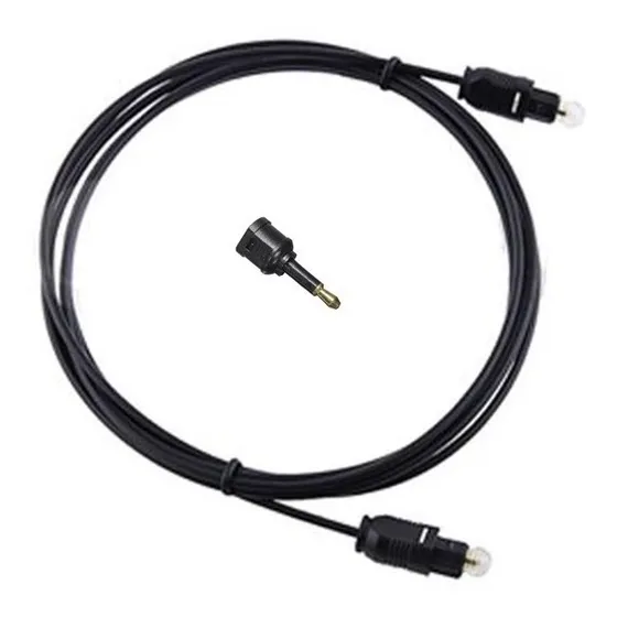 Cabo De Áudio Óptico Digital Toslink 3m C/ Adaptador Ótico