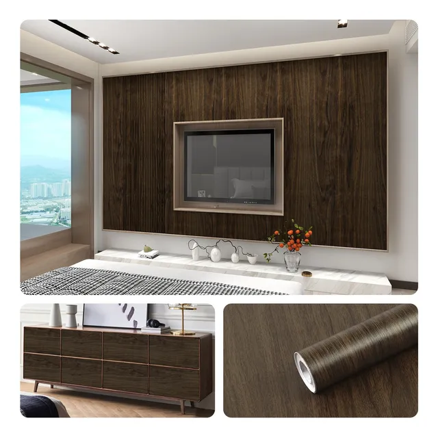 Papel Tapiz Pared Vinil Autoadhesivo Madera Veteado 12mx45cm