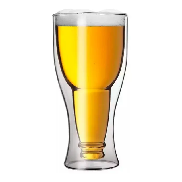 Vaso De Vidrio Pinta Cerveza 350 Ml Forma Botella Invertida