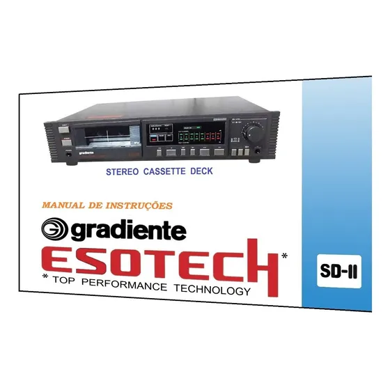 Manual Do Tape Deck Gradiente Esotech Sd-ii (edição A Cores)