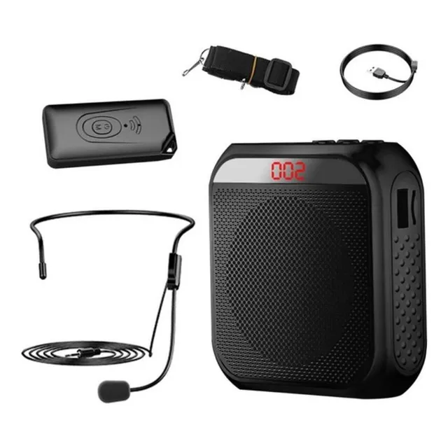 Amplificador De Voz Portátil Com Microfones E Suporte