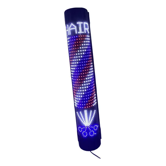 Poste De Peluquero Luz Led Rayas Giratorias A Prueba De