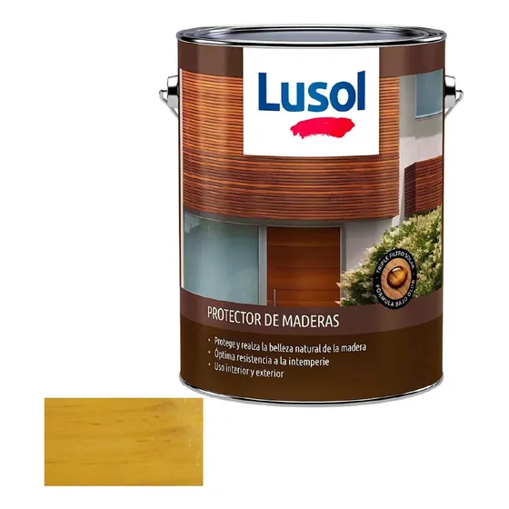 Protector Para Madera Interior Exterior Lusol 500ml Color Natural