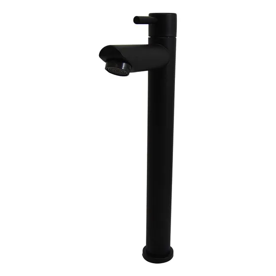 Grifo Individual Para Lavamanos Cuello Alto Negro Griven