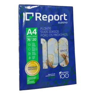 Papel Sulfite A4 75g 500 Folhas Branco Report Alta Performance