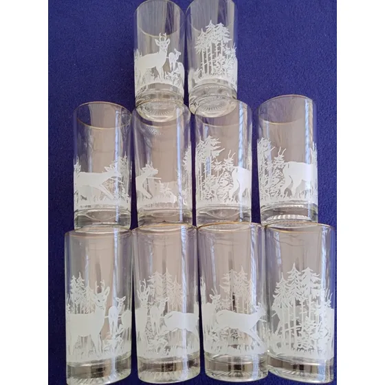 Vasos Largos 10 Unidades Motivo Navideño Marca Vidosa Nuevos
