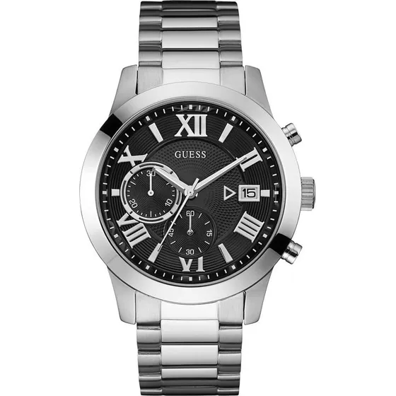 Relógio Guess Masculino Preto Prata Cronógrafo W0668g3