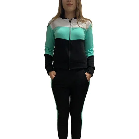Conjunto Feminino Moletom Malha Crepe Rf:101  Blusa E Calça