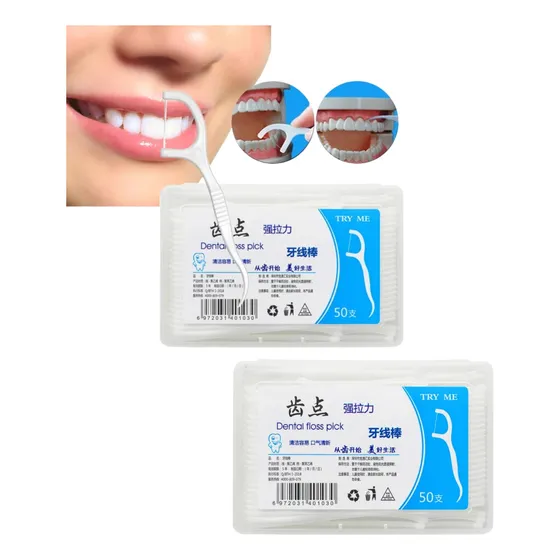 Fio Dental Individual Descartavel Com Haste Floss Pick 100un